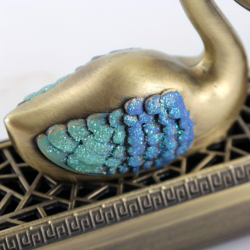 LASODY Dual-Use Metal Swan Lake Incense Holder, Unscented Home Decor Ornament for Christmas, Thanksgiving, Valentine'S, Father'S &amp; Mother'S Day