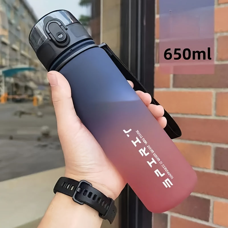 1pc 21.98oz/33.81oz Portable Sports Fitness Travel Water Bottle, Gradient Plastic Drinking Bottle For Men &amp; Women