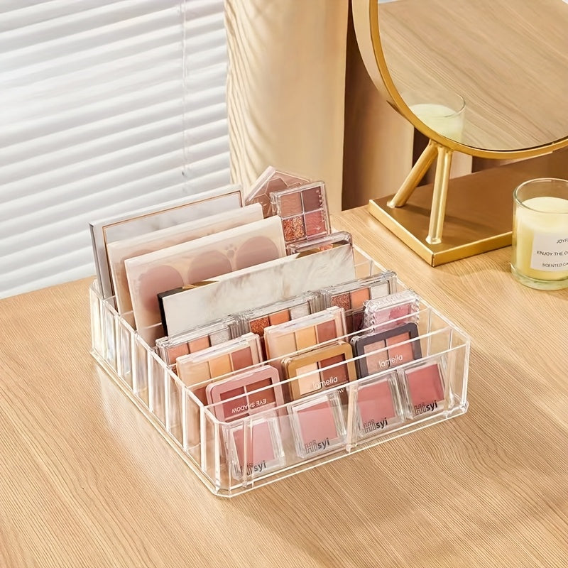 2-Pack Clear Plastic Cosmetic Organizer Tray, Multi-Functional Countertop Storage for Lipstick, Nail Polish, Eye Shadow - No Electricity Needed Display Case