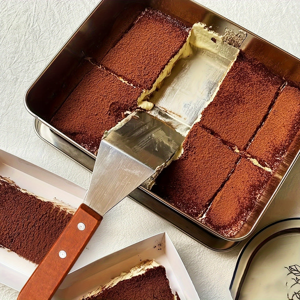 Heavy-Duty Stainless Steel Spatula with Beveled Edge &amp; Hardwood Handle - Large Metal Turner for Cast Iron Skillets, Griddles | Ideal BBQ &amp; Home Kitchen Tool