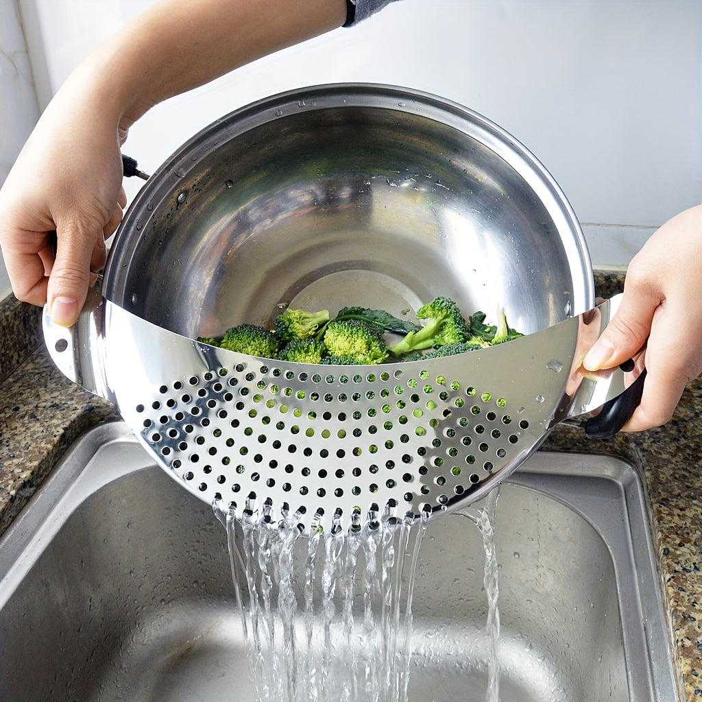 Stainless Steel Kitchen Strainer - Vegetable Washing &amp; Draining Tool, Water Separator Board for Cooking and Dining
