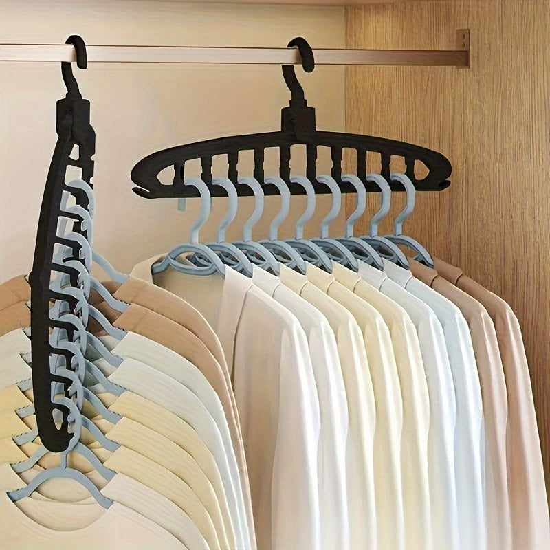 3pcs Space-Saving Black Plastic Hangers with Multi-Hook Design - Durable & Lightweight, Ideal for Home & Travel Closet Organization, Efficient Clothing Storage Rack, Travel Closet Organizer|Modern Hanger Design|Durable Plasti
