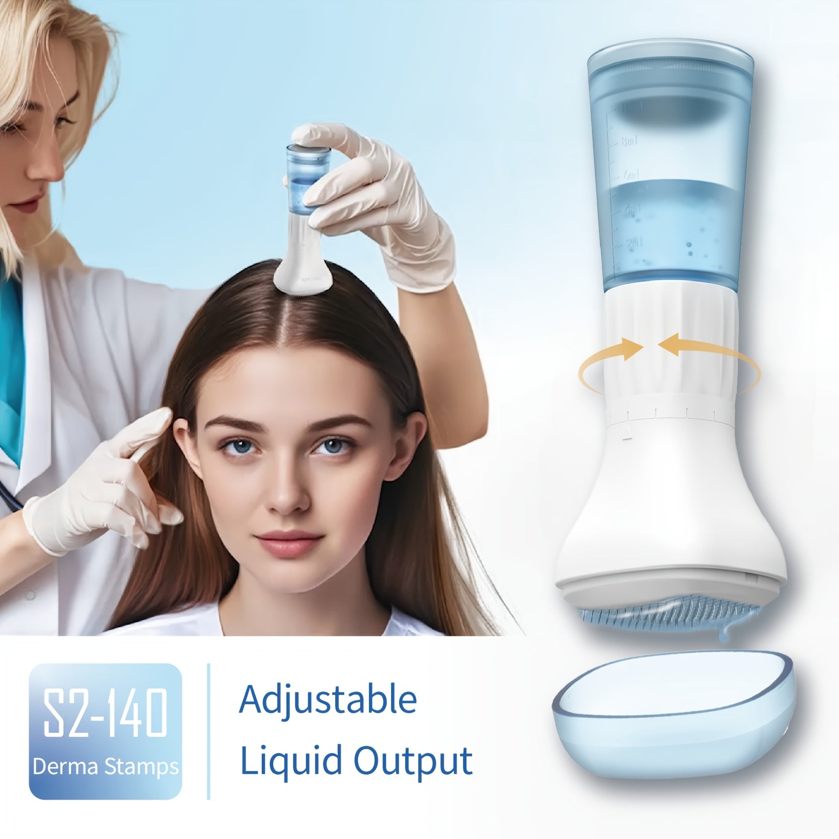 Dr.pen Adjustable Derma Stamp Micro-Needles Roller - 0.25mm, for Scalp, Face, Beard &amp; Body Use, No Battery Needed, Fragrance-Free, All Light Beige Types, Daily Skincare Tool, Sleek Design, Precision Dermatology, Durable Const