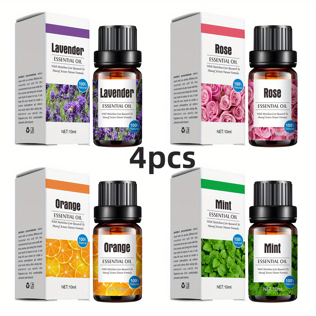 Coffret d’huiles essentielles Lavande, citron, menthe, camomille, mer profonde et rose, parfait pour diffuseurs et humidificateurs, aromathérapie relaxante.