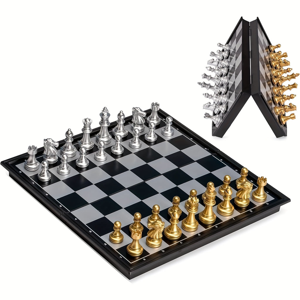 Elegant Golden &amp; Silvery Plastic Chess Set - Perfect for Parties, Family Gatherings Holiday Fun Perfect for New Year, Christmas, Birthdays Valentine'S Day Gifts