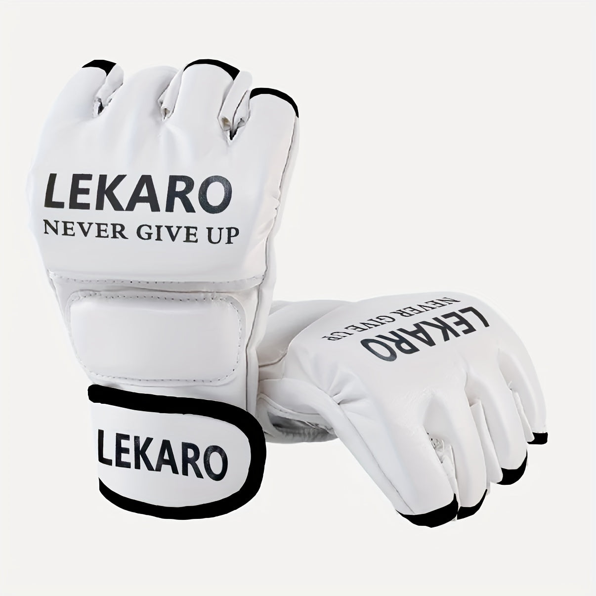 Gants de boxe demi-doigt en PU de haute qualité, idéaux pour adultes, offrant confort et protection, parfaits comme cadeau pour passionnés de boxe.