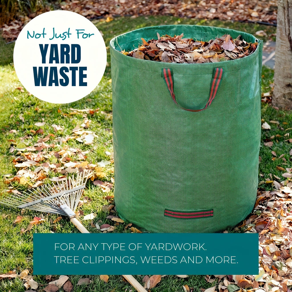 120/160/200L Large Capacity Outdoor Garden Leaf Collection Bag – Durable, Tear-Resistant &amp; Waterproof Material | Suitable for Lawn Fallen Foliage, Pool Debris, Yard Waste, Patio Trash and Laundry Garbage Bags | Easy to Coll