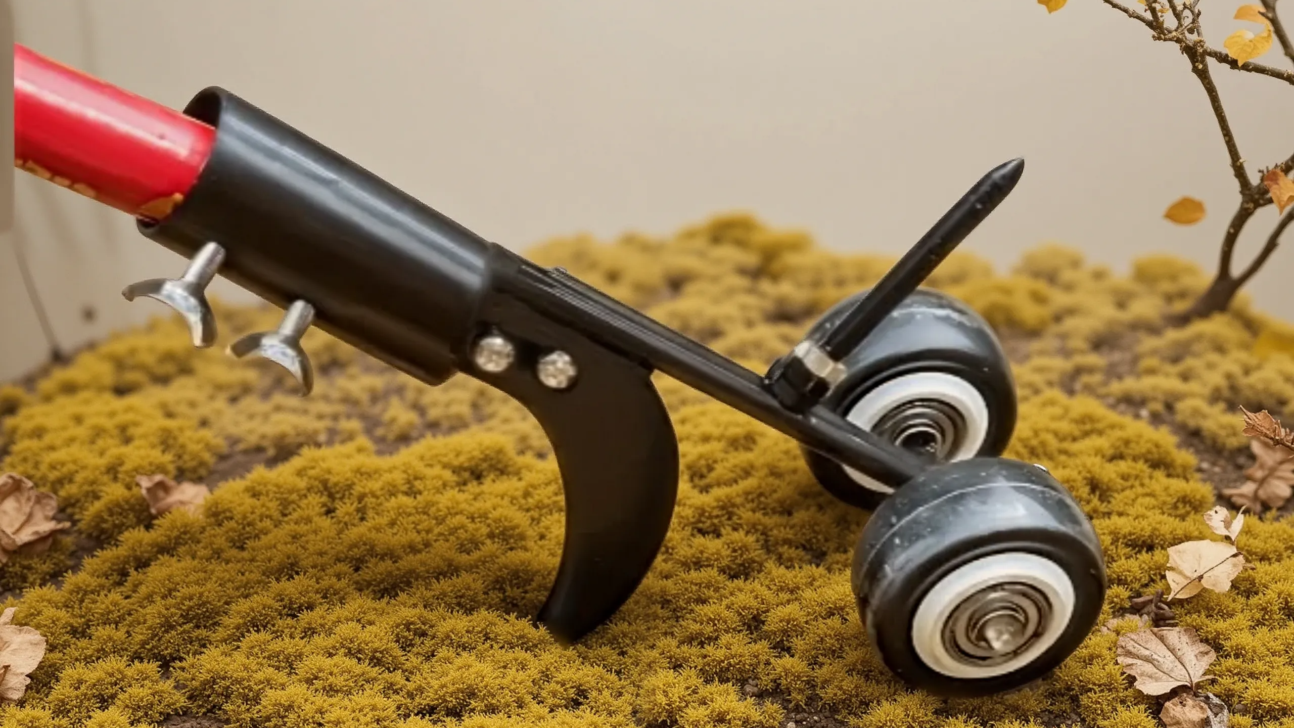 Heavy-Duty Metal Garden Herbicide Roller - Adjustable Handle &amp; Rotating Wheel for Efficient Weeding on Lawns, Stairs, and More | Multi-Functional Crevice Tool for Weeding Machines and Lawn Care Equipment, Sturdy Structure wit