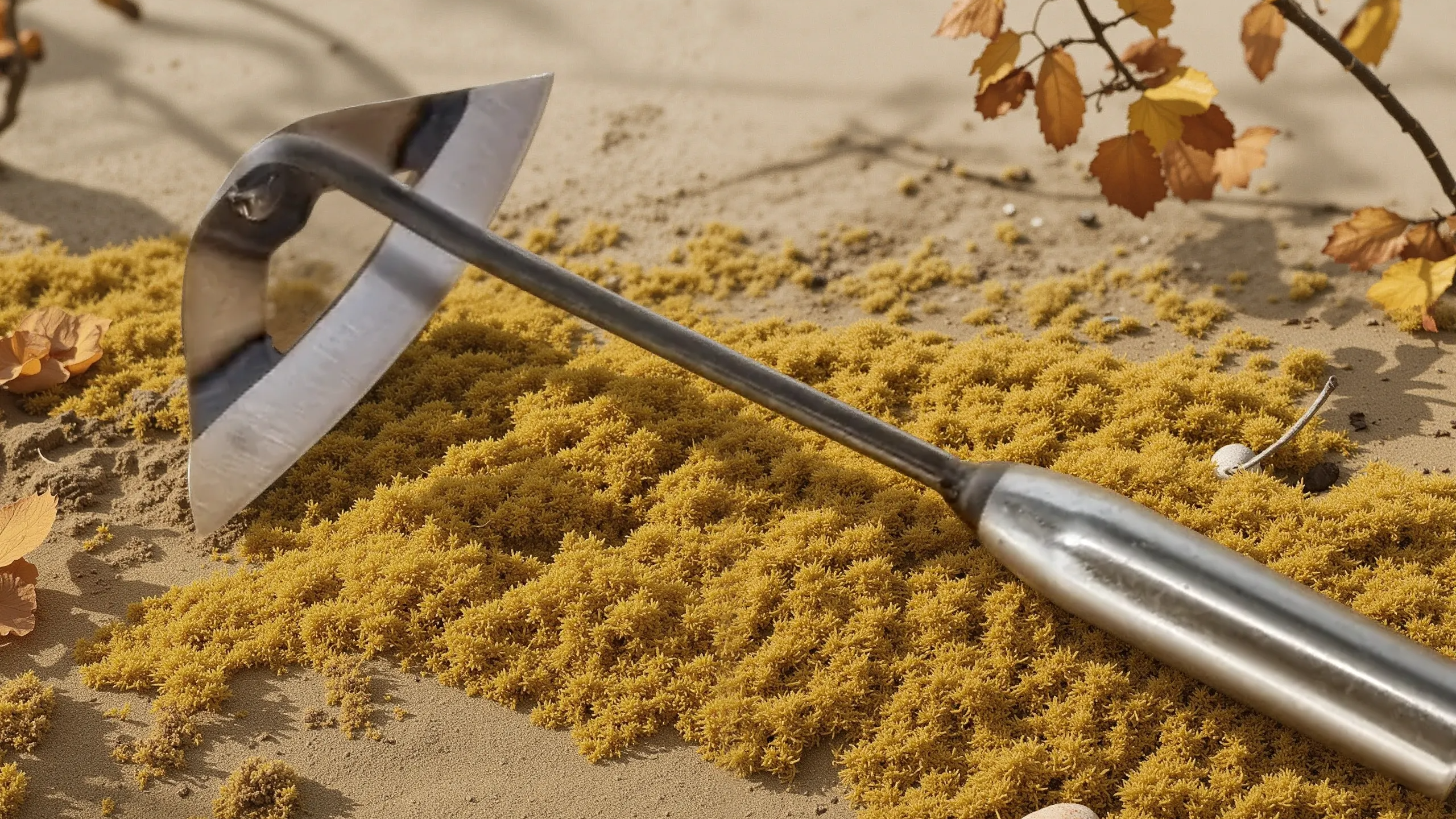 Outil de désherbage et plantation 33 cm en acier, poignée ergonomique, dents tranchantes pour un désherbage efficace, structure durable idéale jardins et potagers.