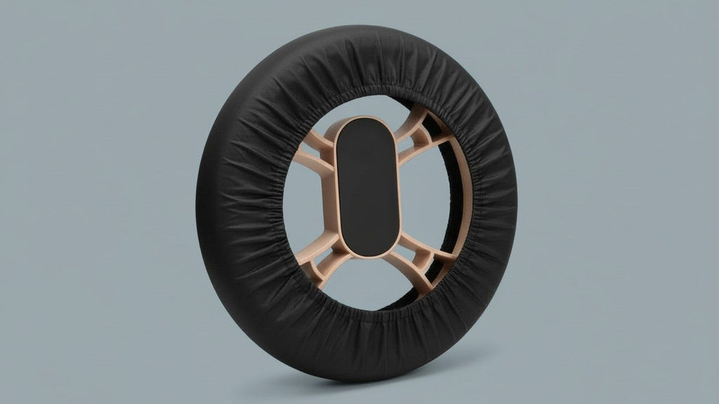 Lot de 4 housses de roues pour poussette, robustes, anti-poussière, nettoyage facile, antidérapantes, compatibles toutes poussettes, parfaites pour extérieur et cadeaux.