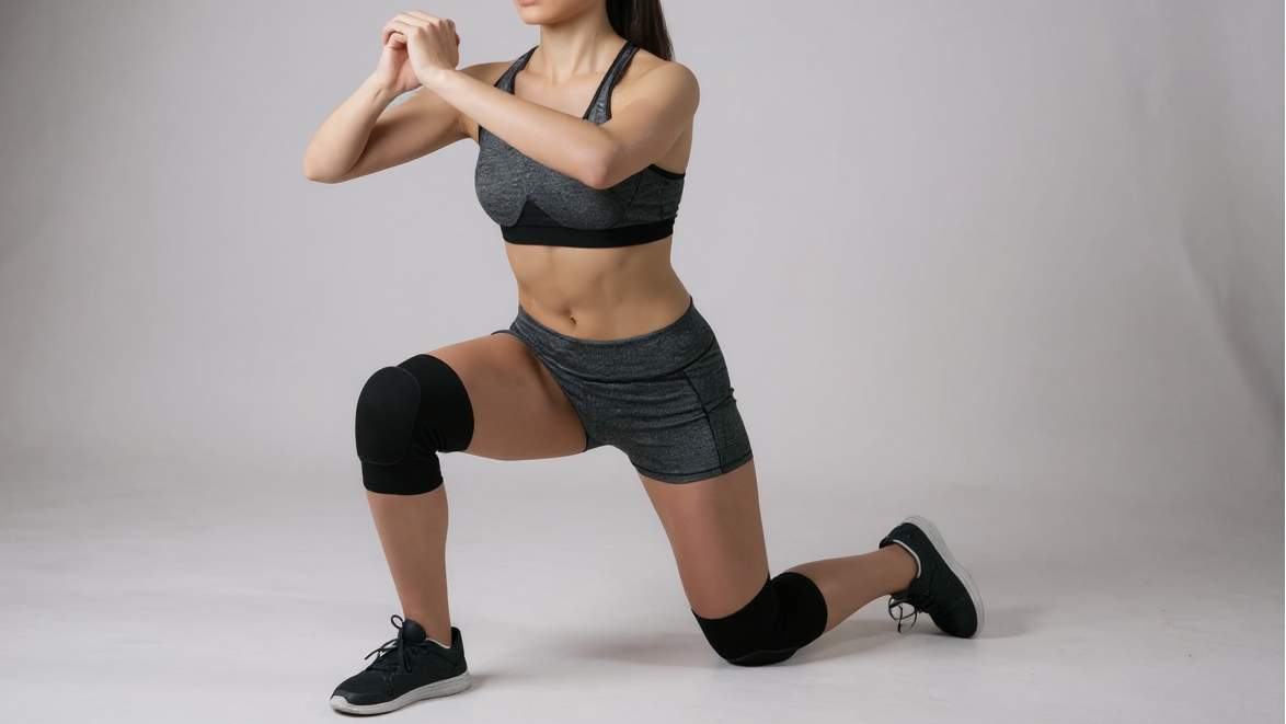 2 manchons genou FLEXO, légers et respirants, coussinet doux 15 mm, maintien confortable pour volleyball, gym, yoga, danse et fitness.