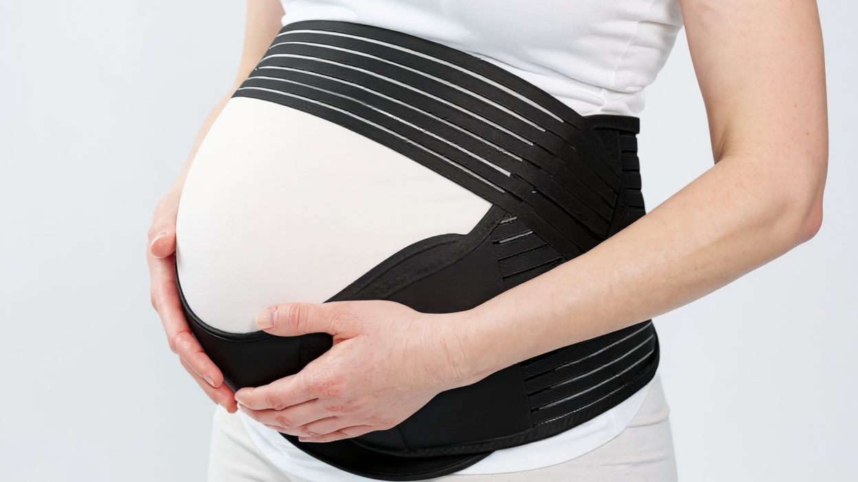 Ceinture de soutien ventre pour femmes, grossesse et post-partum, maintien abdominal solide, contrôle doux de la taille, confortable et ajustable.