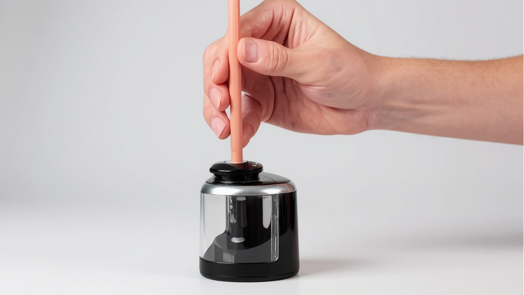 Automatic Electric Pencil Sharpener with Auto-Stop &amp; Lead Breakage - Desktop Sharpener for Office &amp;, No Needed, Compact Design, Sharpens Pencils in Seconds, Pencil Sharpener Electric, Supplies, Sleek Style, Waste Container