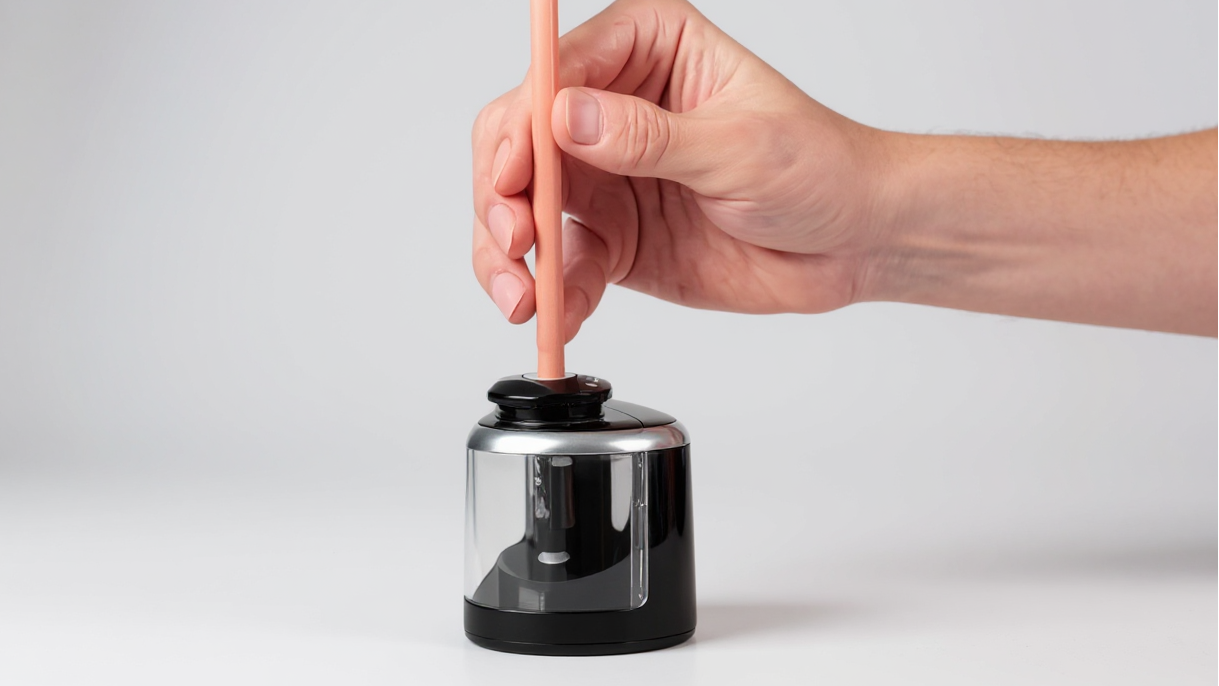 Automatic Electric Pencil Sharpener with Auto-Stop &amp; Lead Breakage - Desktop Sharpener for Office &amp;, No Needed, Compact Design, Sharpens Pencils in Seconds, Pencil Sharpener Electric, Supplies, Sleek Style, Waste Container