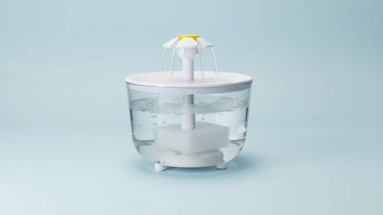 Distributeur d'eau pour animaux en forme de fleur. Fontaine automatique pour chats et chiens, design floral, grande capacité, idéale pour l'hydratation continue.