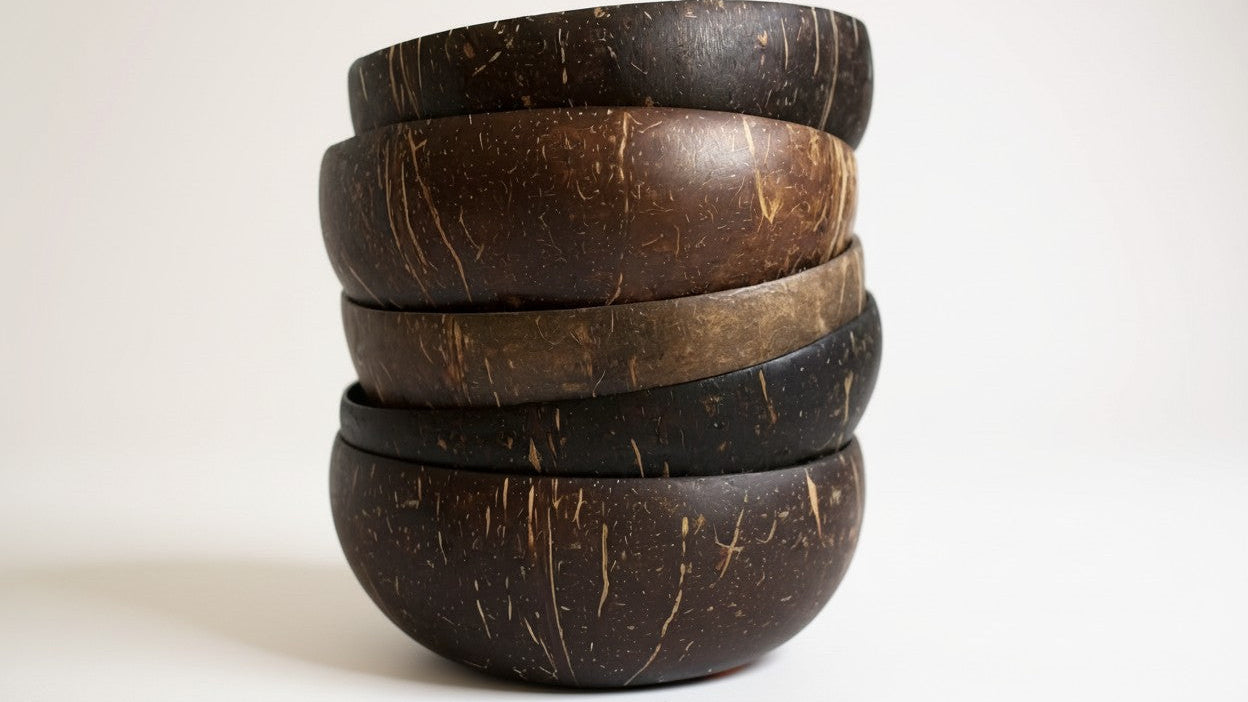 2pcs 1 Bowl +1 Spoon Handcrafted Coconut Shell Salad Bowls with Wooden Utensils -, Perfect for Serving Fruits &amp; Grains. Ideal Gift Picks: Back-to-School Season