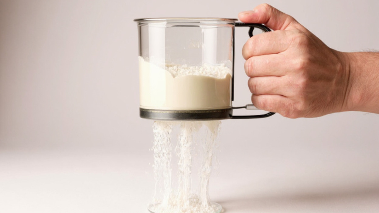 Tamis à Farine Semi-Automatique : Poignée ergonomique, maille fine, idéal pâtisserie, gâteaux et occasions festives comme Noël, Halloween ou Pâques.