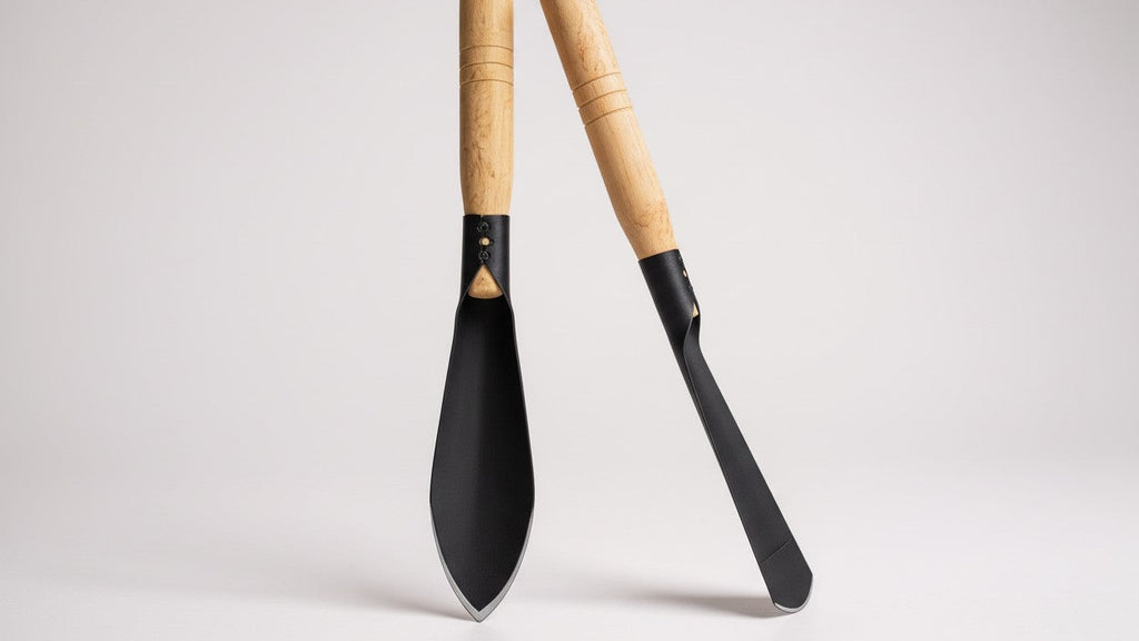 Lot de 2 pelles de jardin en métal, outils manuels pour creuser, transplanter, planter et désherber efficacement.