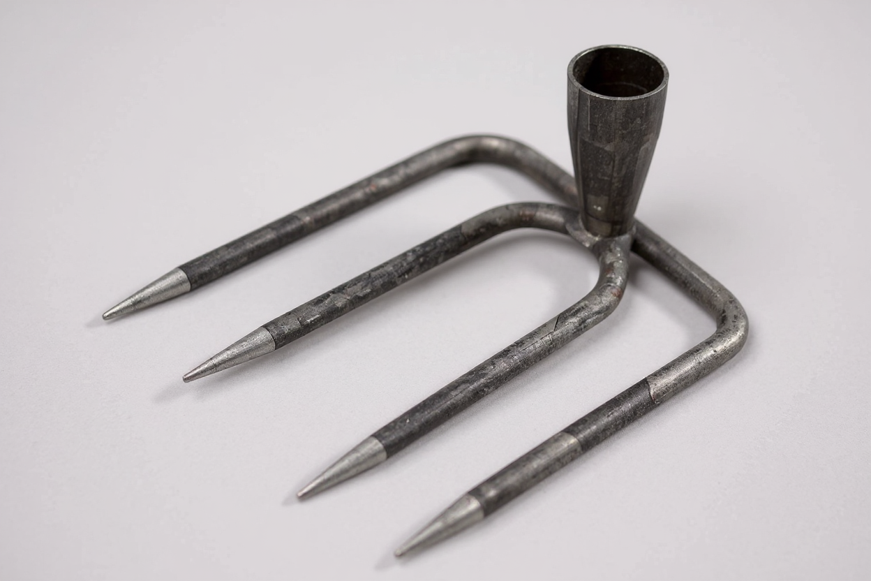 مجرفة فولاذية متينة رباعية الأسنان بدون مقبض، أداة يدوية متعددة الأغراض لإزالة الأعشاب الضارة والحفر والزراعة - مثالية للبطاطا الحلوة والفول السوداني - آلة حرث الحدائق المعدنية