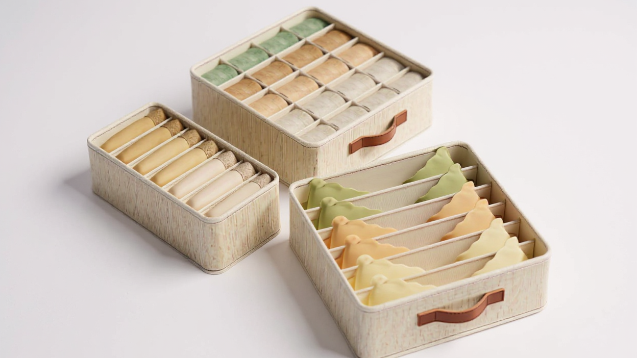 [Popular Choice] 1pc Beige Foldable Drawer Organizer with Rose Golden Handles - Stackable Fabric Storage Bin for Socks, Underwear, Bras, Ties &amp; Accessories - Contemporary Closet Organization Solution, Closet Organizers And St