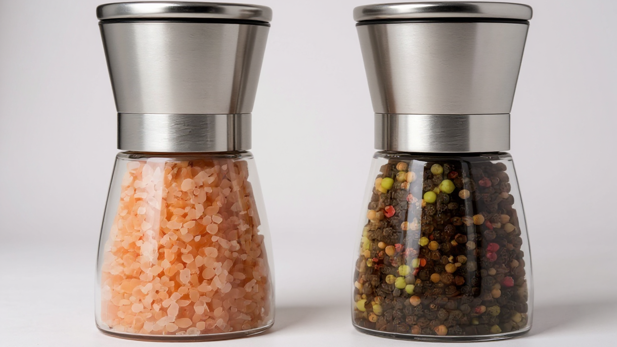 1pc Adjustable Ceramic Core Manual Salt &amp; Pepper Grinder Mill - Portable Spice Crusher with Adjustable Coarseness/Tines, Compact for Camping, BBQ, Hiking, Kitchen - Salt &amp; Pepper Shaker, No /