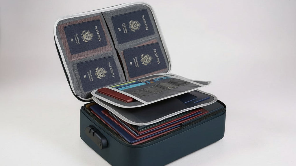 Sacoche à trois couches avec serrure, parfaite pour ordinateur portable, documents et essentiels de voyage, organisée et sécurisée grâce à ses fermetures éclair.