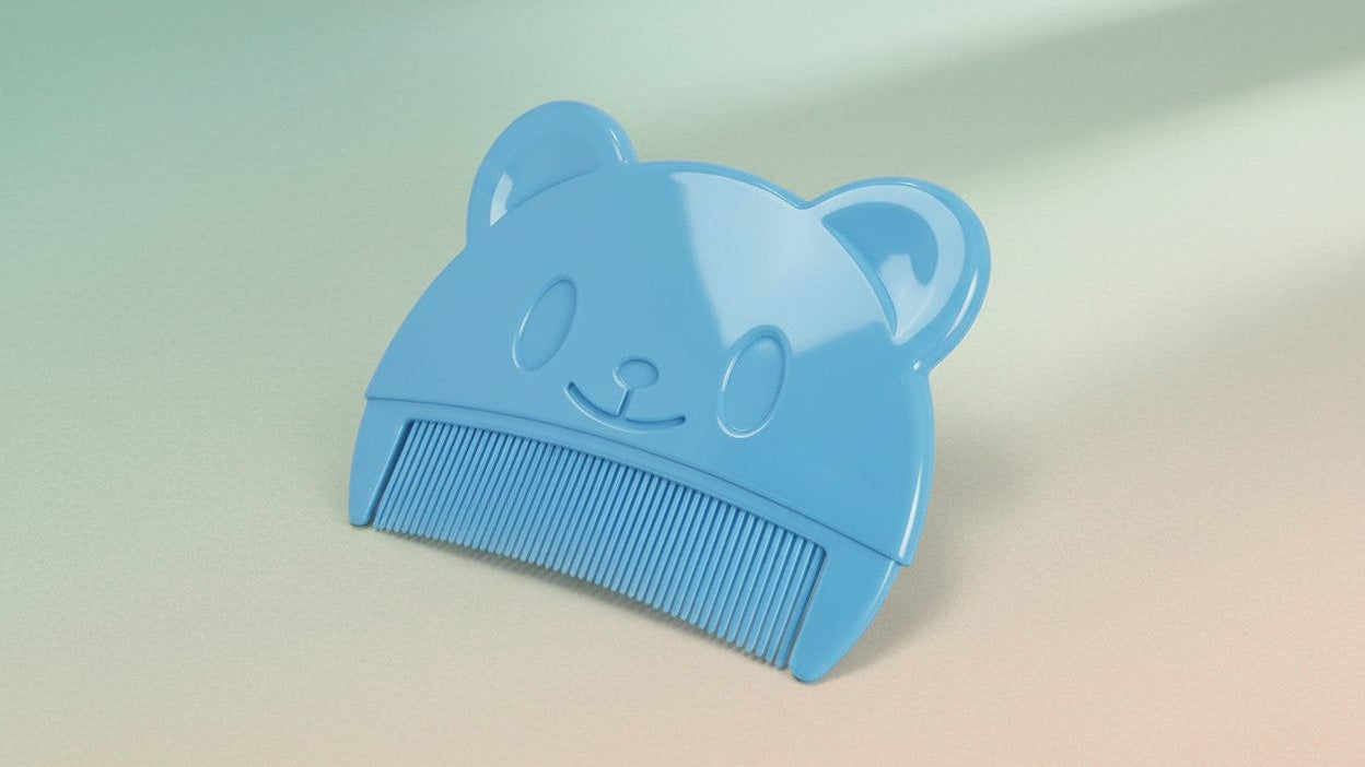 Peigne enfant en forme d’ours, doux pour le cuir chevelu, facile à démêler, sûr et coloré (rose, violet, vert, bleu).