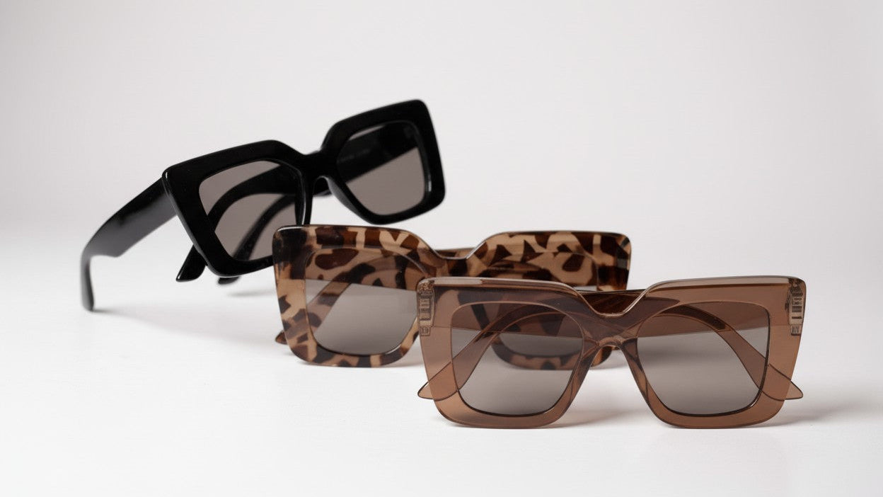 Lot de 3 lunettes vintage œil de chat, monture ronde rétro en PC, élégantes et adaptées pour bureau et style quotidien.