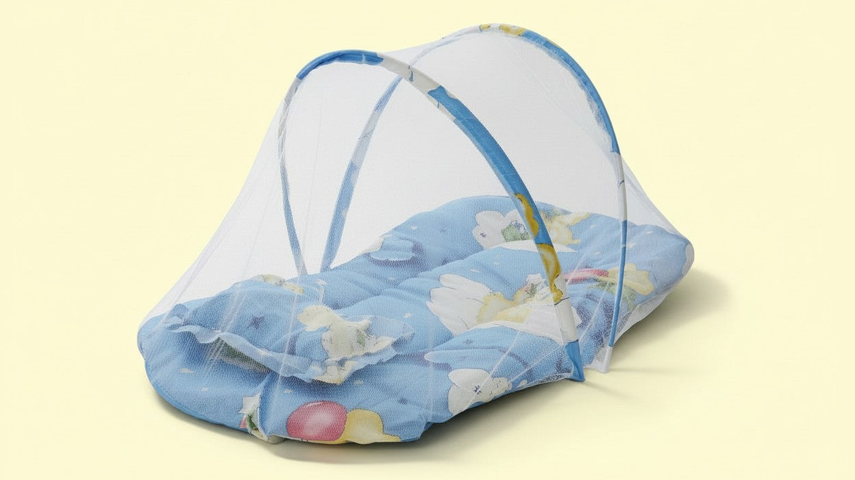 Moustiquaire pliable, structure alliage, maille polyester 100 %, anti-chute, facile à nettoyer, sans assemblage, idéale pour lit et couchage.