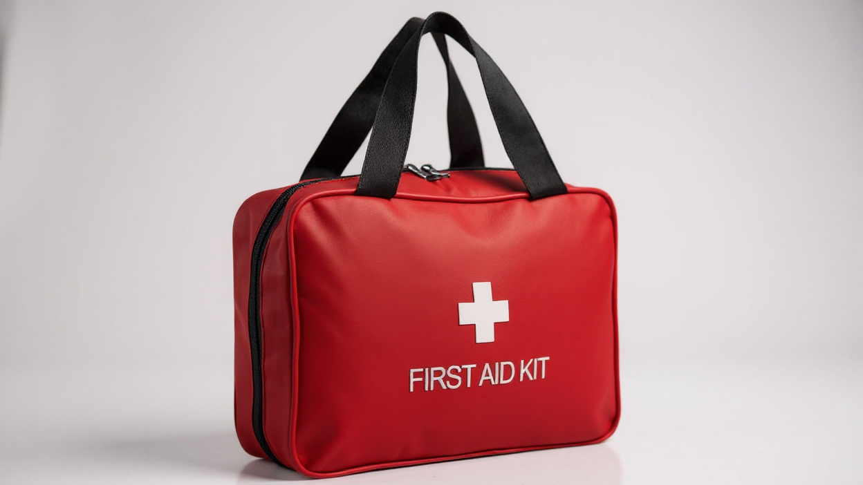 Deluxe 260pcs First Aid Kit - Essential Safety Supplies for Home, Outdoor Adventures &amp; Camping - Portable with Scissors, Bandages, Tweezers - Red, No Magnesium Rod/Flint