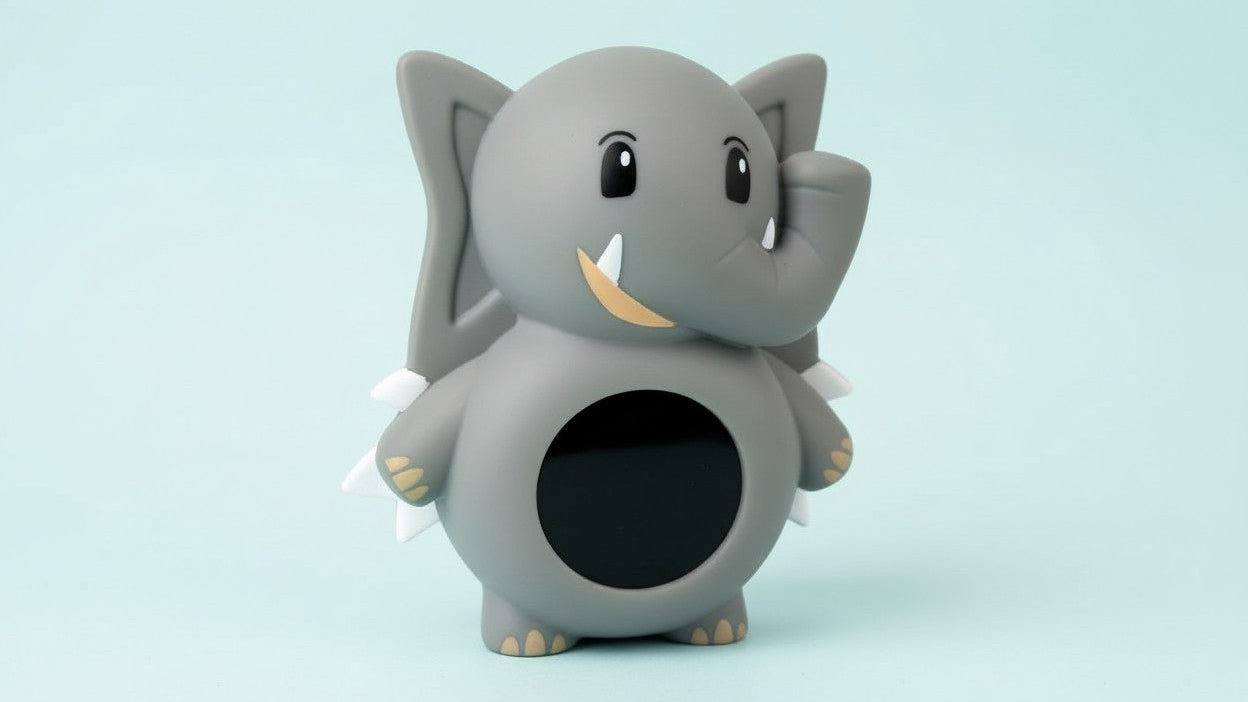 LED Display Celsius Fahrenheit Cartoon Elephant Water Thermometer for Kids, Room &amp; Bathroom Sink Triple Precision Induction Hygrometer with Button Battery Included - Christmas Birthday Gift Home Decor, Playful Design, Safe Ma