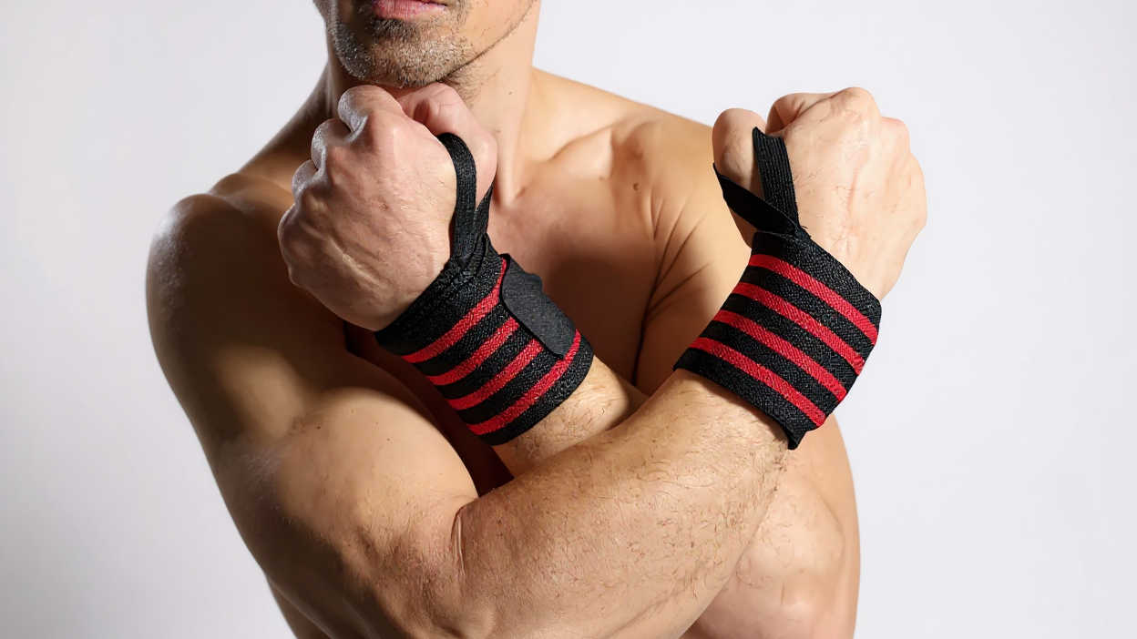 Lot de 2 sangles de poignet réglables en polyester épais avec boucle pouce, pour musculation et entraînement, unisexes, soutien robuste.