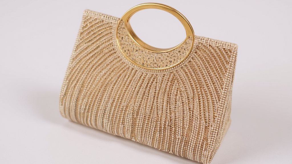 Elegant Golden Rhinestone Evening Clutch with Magnetic Closure - Polyester, Shoulder &amp; Handbag for Weddings, Bridesmaids, Parties, Mother'S Day Gift, Wedding Season Accessory|Rhinestone Embellished Bag|Polyester Clutc