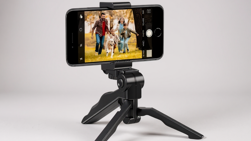 Support Smartphone 360° Anti-Tremblement : Trépied portable et réglable, idéal streaming et photo, parfait pour créateurs de contenu.