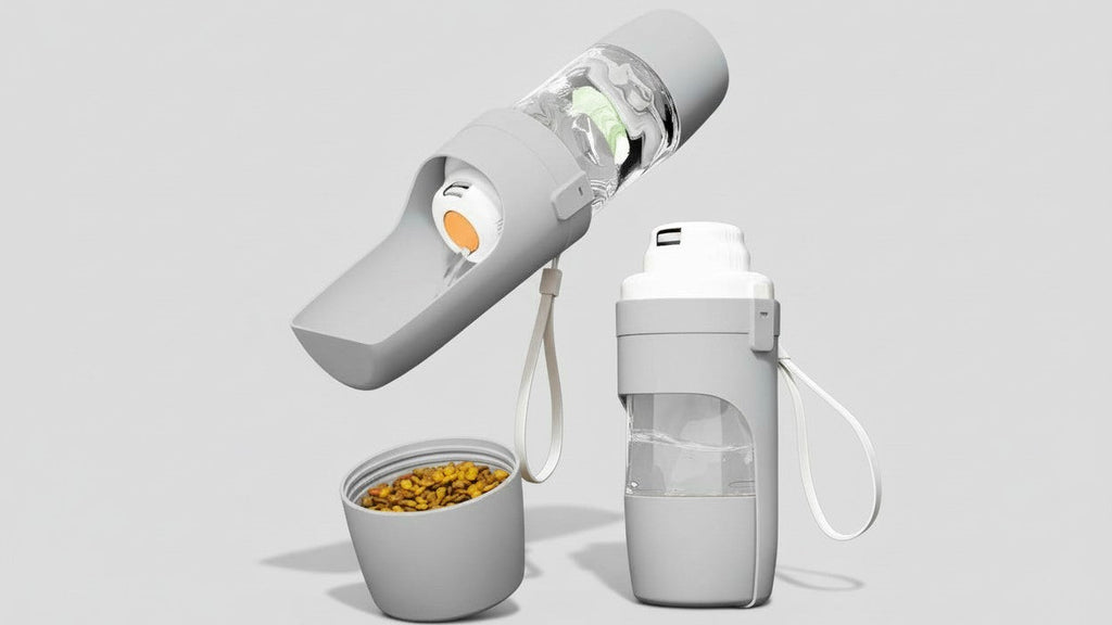 Portable Leak-Proof Dog Water Bottle - Durable Plastic Pet Hydration Dispenser with Ergonomic Handle &amp; Spill-Resistant Design for Outdoor Walks, Hiking, Travel - Available in Green, Orange, Pink, White, Pet Hydration Gear | E