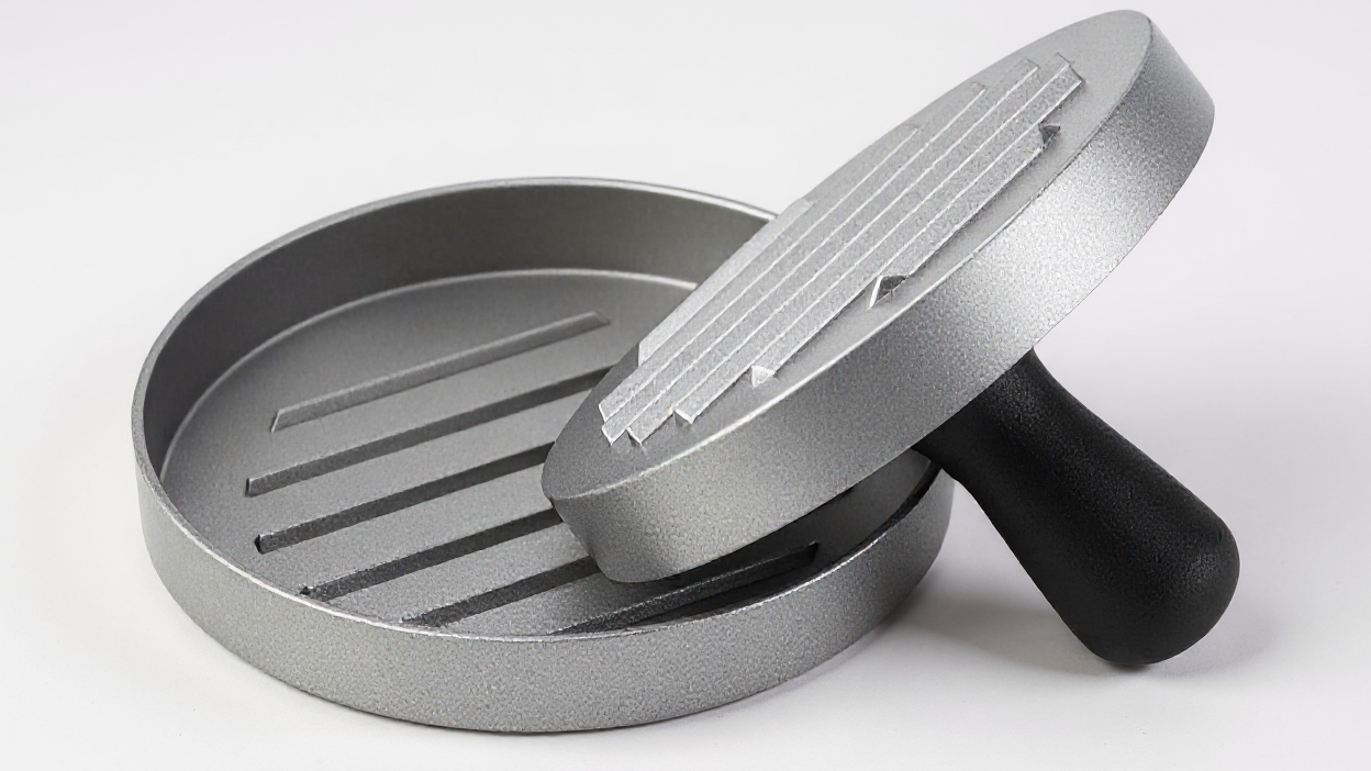 Heavy-Duty Burger Press with Non-Stick Surface - Commercial &amp; Home Kitchen Use, Food-Grade Construction (Alloy Steel/Aluminum), Rounded Edges for Safety, Easy to Clean - Perfect for Patties, Steak, Meat - Ideal for BBQ, Grill