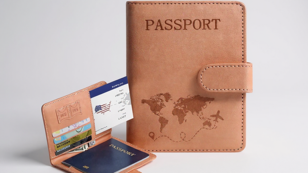 Porte-passeport élégant et pratique Protège vos documents de voyage, compact et facile à transporter, parfait pour déplacements et voyages internationaux.