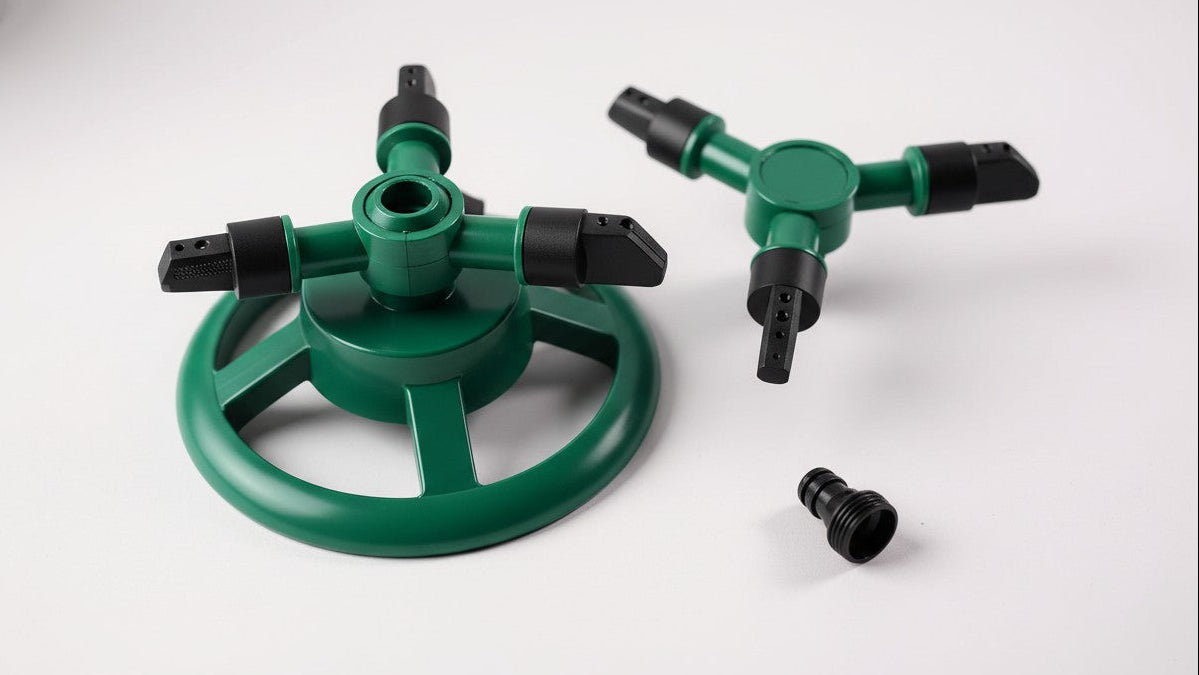 360-Degree Rotating Lawn Sprinkler Head - Multi-Functional Garden Irrigation Tool for Efficient Outdoor Watering, Adjustable Flow, Green Plastic Design, 360° Coverage for Lawns &amp; Gardens, Outdoor Sprinkler | Rotating Sprinkle