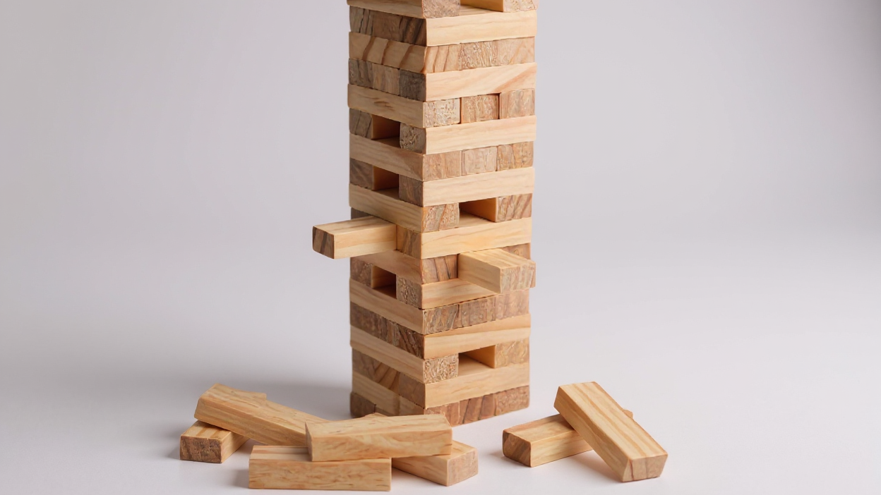 Jeu de tour en bois, 54 pièces, empiler et construire, bois de pin durable, cadeau idéal fête ou Noël.