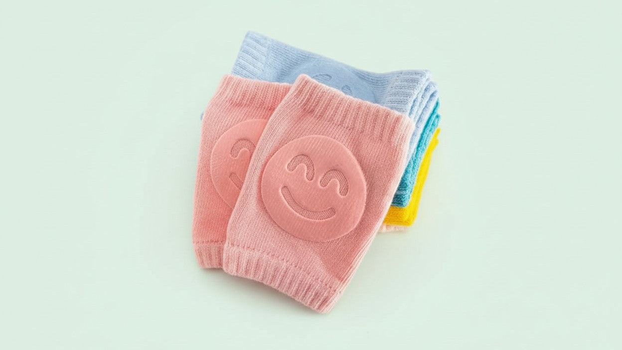 Lot de 2 genouillères pour enfants, antidérapantes et anti-chute, idéales pour apprendre à marcher ou ramper, tailles 0-3 ans.