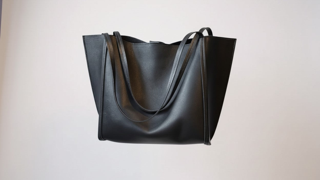 1pc Women'S Large Capacity Lightweight Tote Bag - Elegant Black Synthetic Shoulder Bag with Snap Closure, Spacious Work &amp; Travel Handbag for Everyday Use, Casual Outings, and Night Outings, Perfect Gift for Women, Versatile C