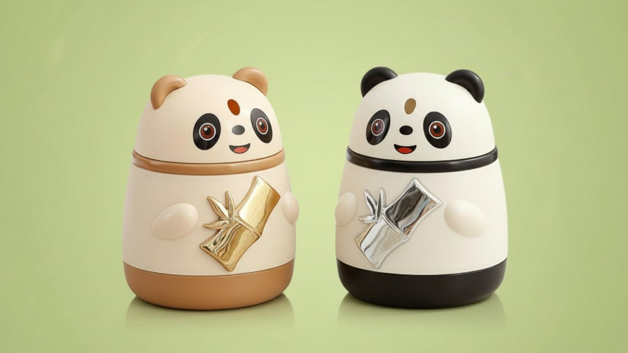 Boîte à cure-dents automatique panda, design cartoon tendance, pop-up créatif, idéale pour Noël et Nouvel An.