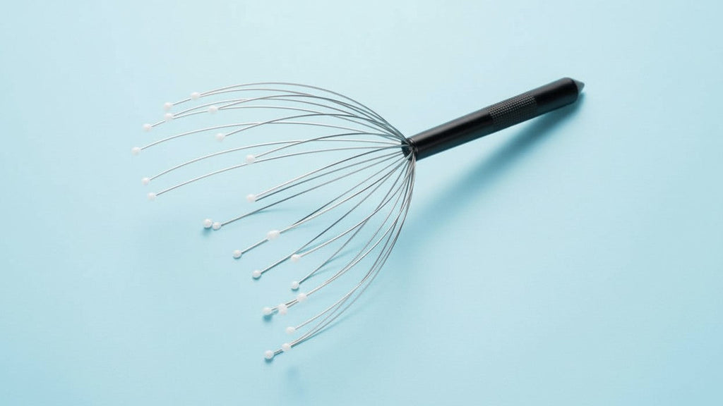 جهاز تدليك فروة الرأس المحمول بـ 20 إصبعًا - خدش رأس مريح بأطراف ناعمة مبطنة، متين وقابل للغسل للاسترخاء العميق والتخلص من التوتر والعناية المريحة بفروة الرأس، مثالي للرجال والنساء