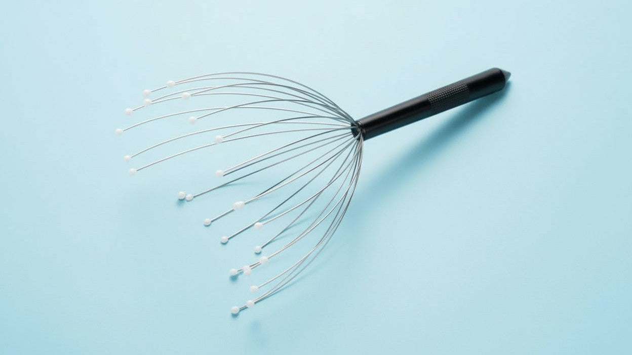 20-Finger Handheld Scalp Massager – Ergonomic Head Scratcher with Soft Cushioned Tips, Durable &amp; Washable for Deep Relaxation, Stress, and Comfortable Scalp Care, Ideal for Men and Women