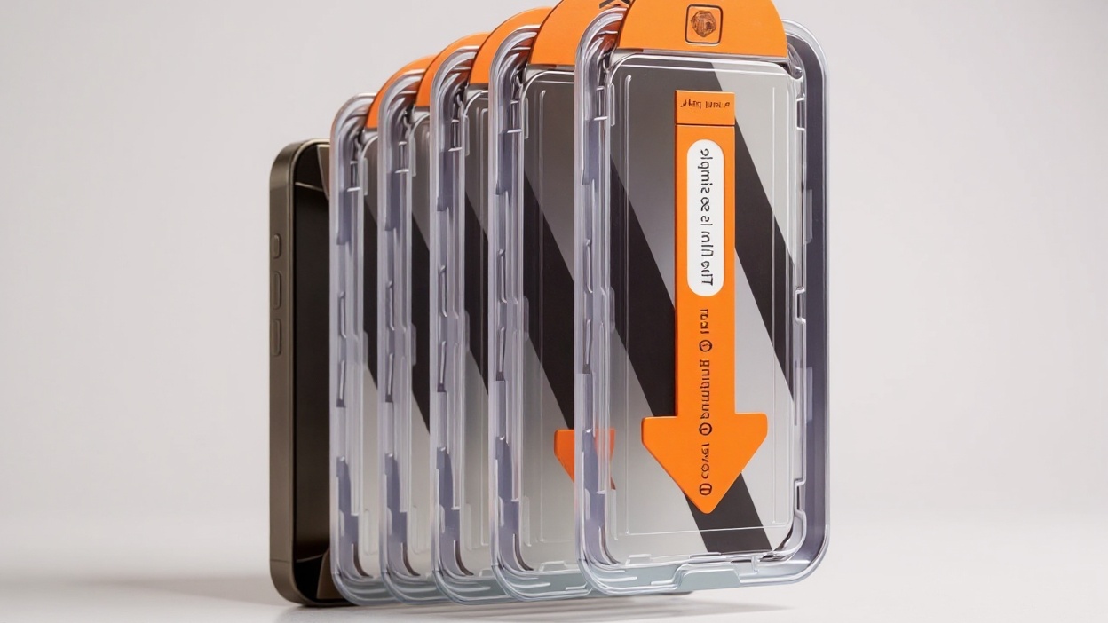 Lot de 5 Protecteurs d’Écran iPhone : Verre trempé 9H, couverture totale, anti-rayures et anti-traces, compatible Dynamic Island et coques.