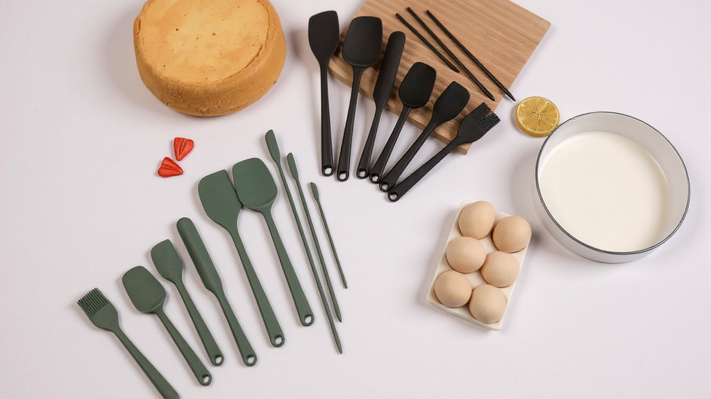 Silicone Baking Set with BBQ Brush, Cream Scraper, and Honey Spatula - Dishwasher Safe, Heat-Resistant Kitchen Tools for Grilling, Baking, and Holiday Cooking (Christmas, Halloween, Easter, Thanksgiving), Baking Essentials|Fri