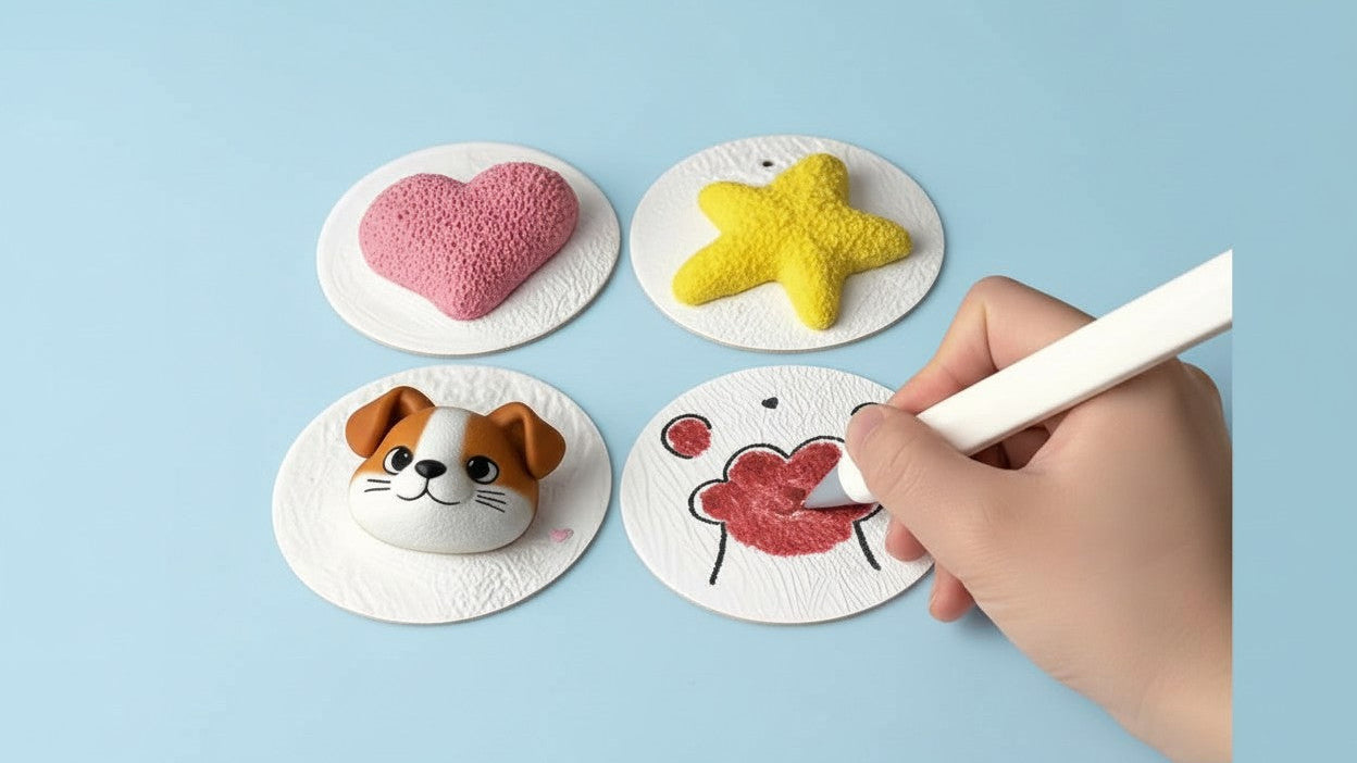 Papier à peindre 3D texturé 24/12 pcs (3,15 × 3,15 cm) avec 24 feutres aquarelle et compte-gouttes, idéal art créatif et DIY.