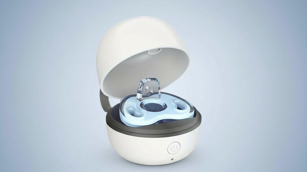 MOMMED Portable USB Rechargeable Pacifier Cleaner - Multi-Purpose UV Sanitizer for Pacifier Parts, Headphones, Earrings &amp; More, Compact Design with Blue Light Indicator, Easy to Clean, Travel-Friendly, USB Rechargeable Cleane