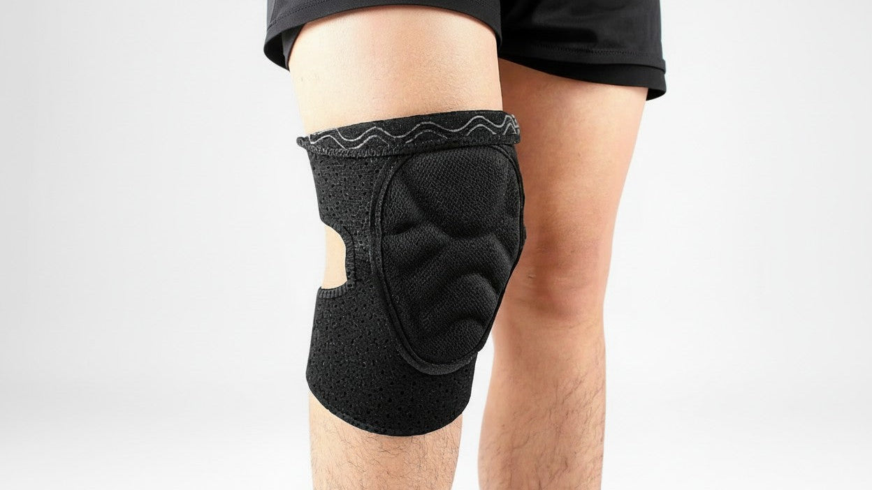 Genouillère antidérapante en EVA épaissi, offrant confort et stabilité pour travaux de jardinage et positions prolongées au sol.