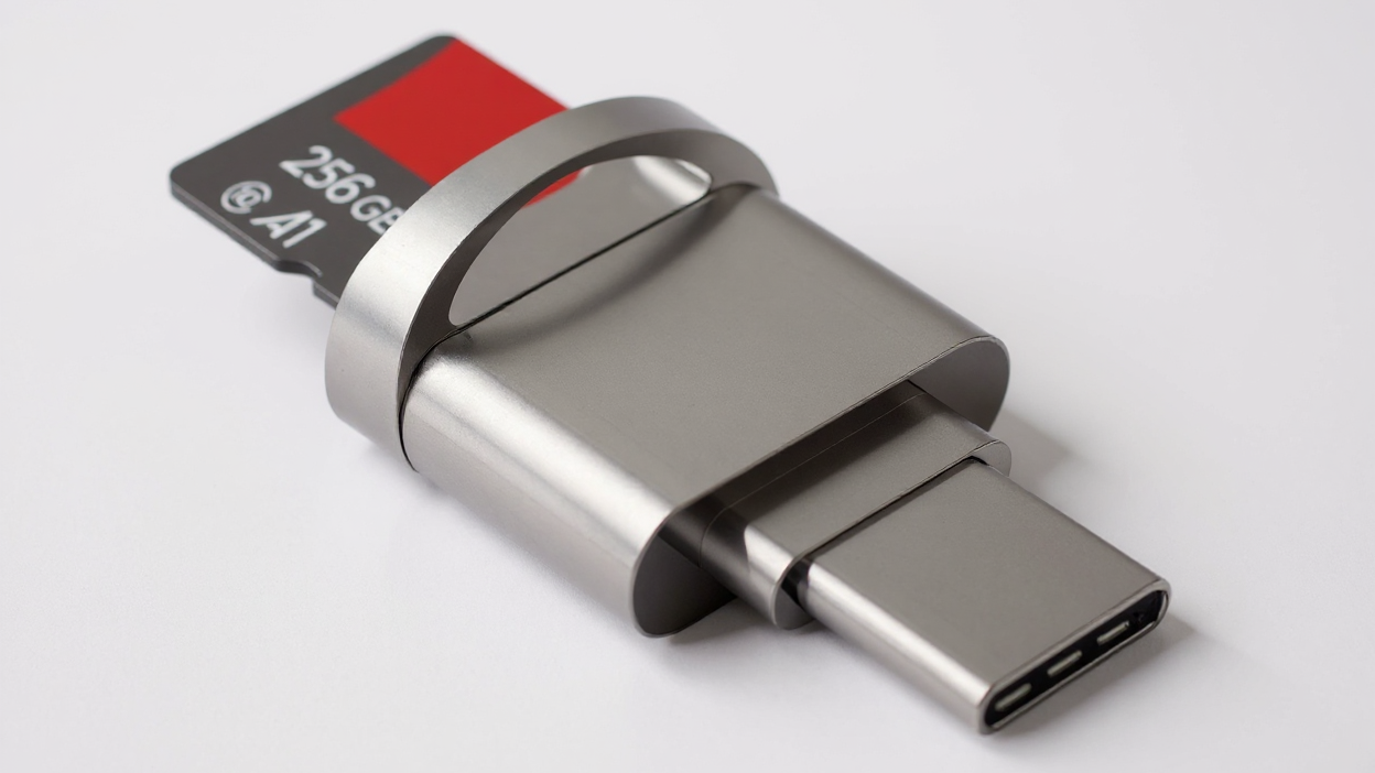 Adaptateur lecteur de cartes USB-C/USB-A vers Micro/SD/TF, haute vitesse, plug-and-play, pour MacBook, smartphones, tablettes et ordinateurs portables.